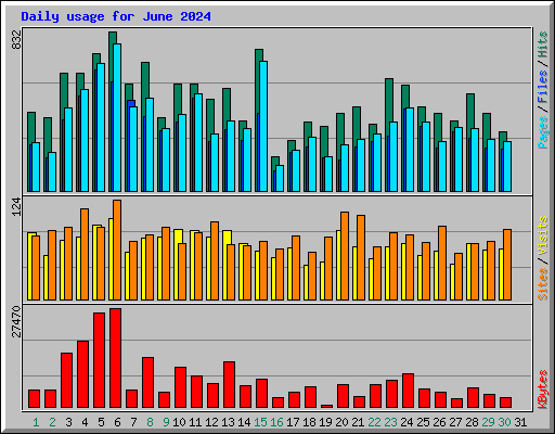 Daily usage for June 2024