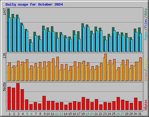 Daily usage for October 2024